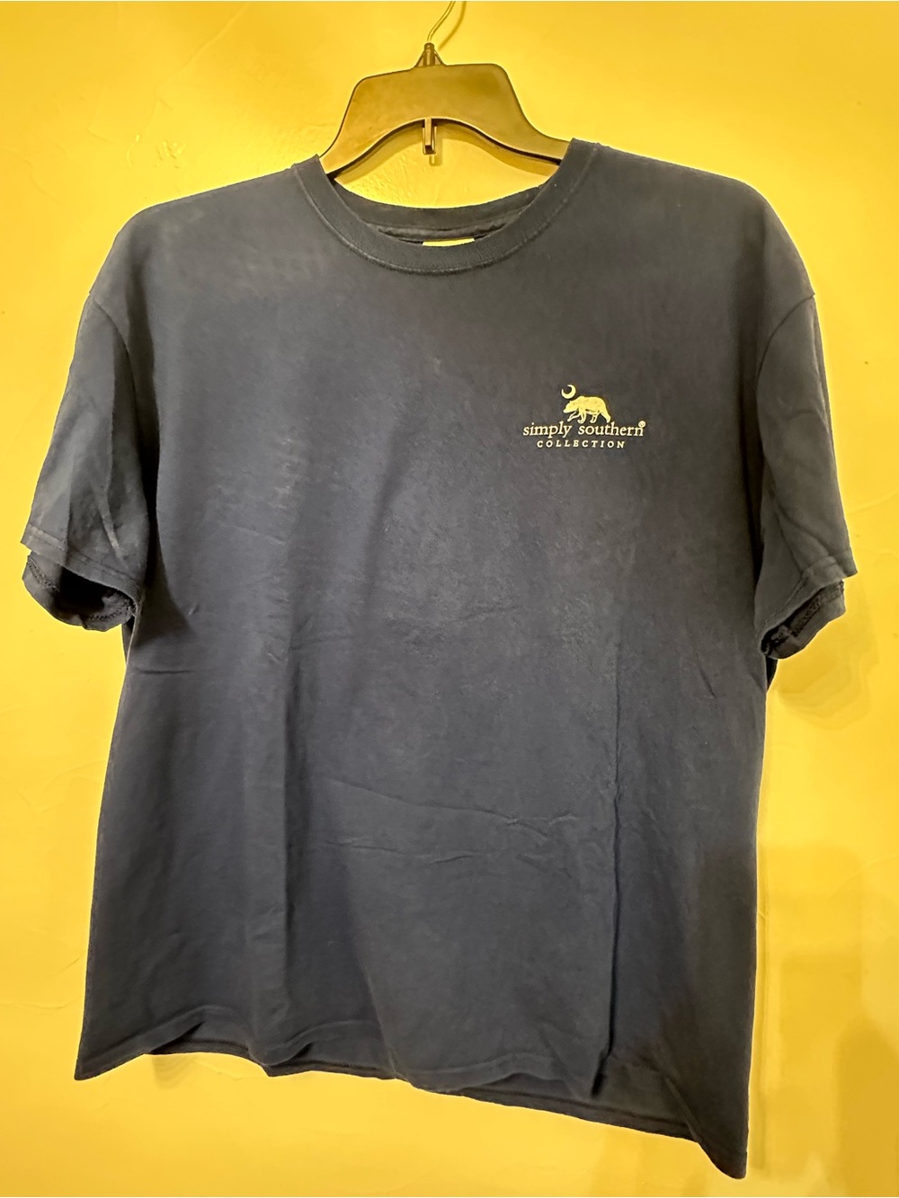Simply Southern Navy Short Sleeve Tee with White Chest Logo